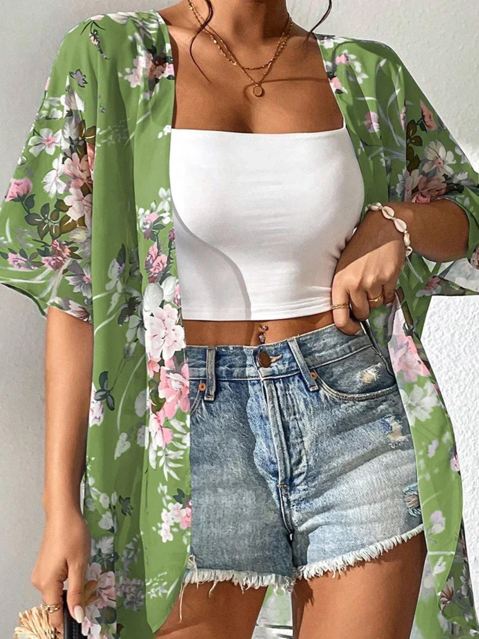 Chiffon Breeze Floral Kimono Cover-Up