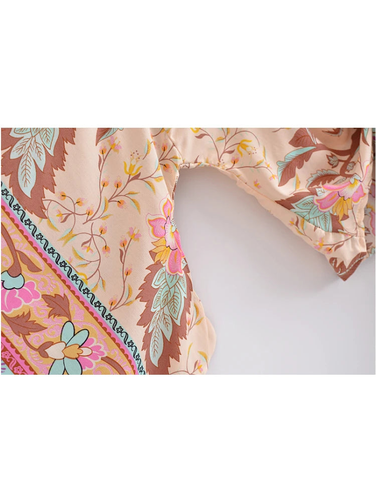 Vintage Peacock Floral Short Kimono